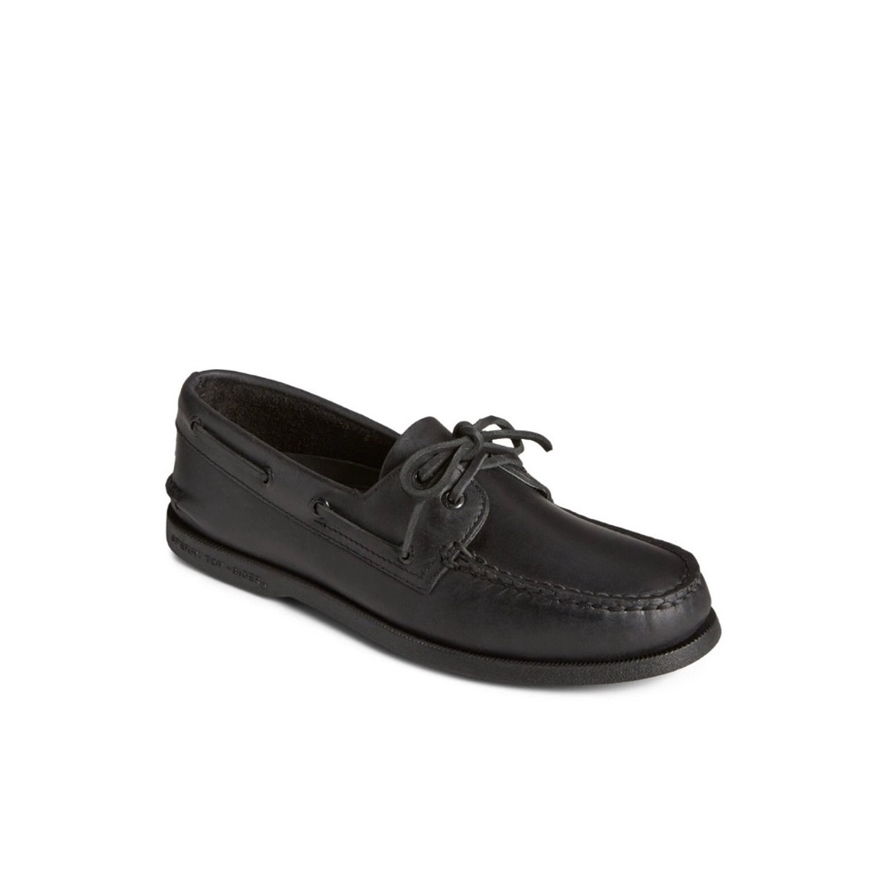 Sperry Authentic Original™ Boat Shoe Loafer Black Leather Smooth
